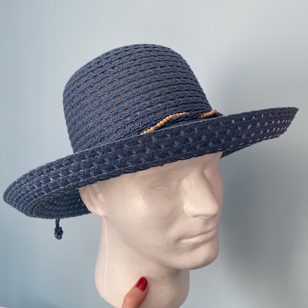 Rare Beautiful Blue Woven Beaded Hat One Size Fits All